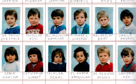 De leerlingen van de school in de Reinaertstraat, schooljaar 1987-1988 – collectie Philippe Paelman